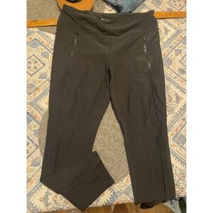 Athleta Headlands Hybrid Trekker Pants Womens Large Black Hiking Commuter Zip